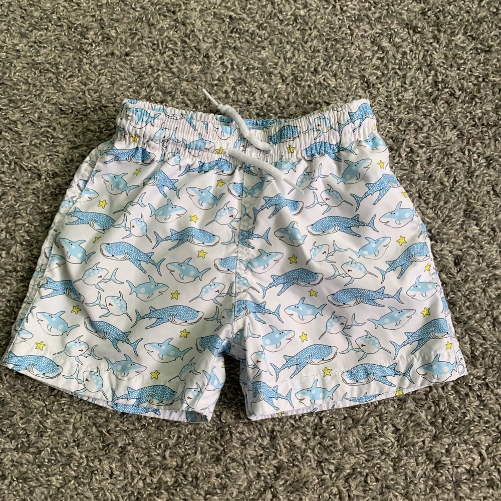 Kids Shark Print Swim Shorts